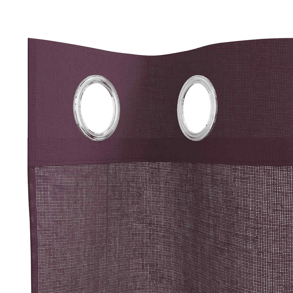 Rideaux en voile avec œillets 2 pcs violet 140x225 cm Rideaux vidaXL