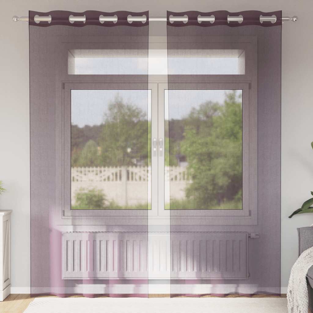 Rideaux en voile avec œillets 2 pcs violet 140x225 cm Rideaux vidaXL