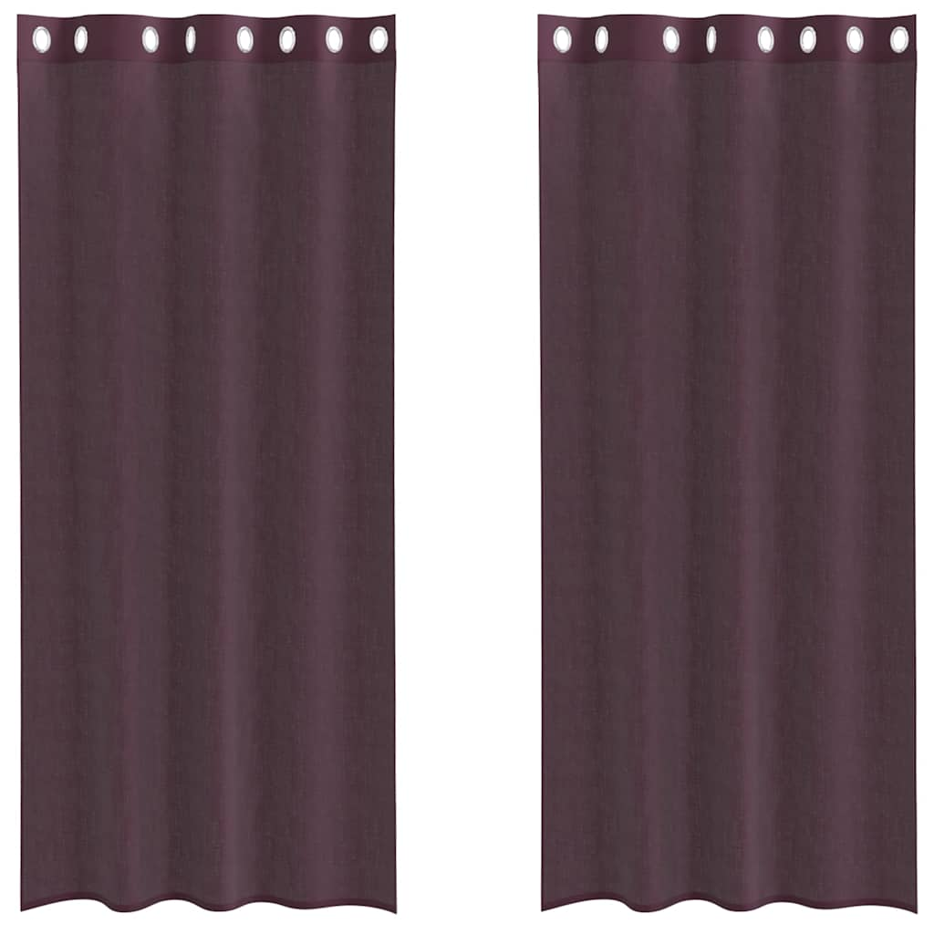 Rideaux en voile avec œillets 2 pcs violet 140x245 cm Rideaux vidaXL