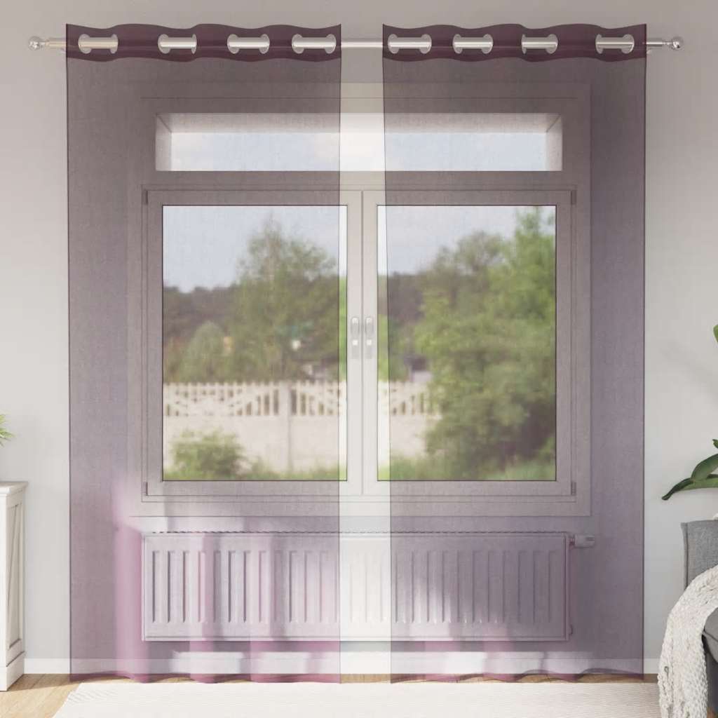 Rideaux en voile avec œillets 2 pcs violet 140x245 cm Rideaux vidaXL