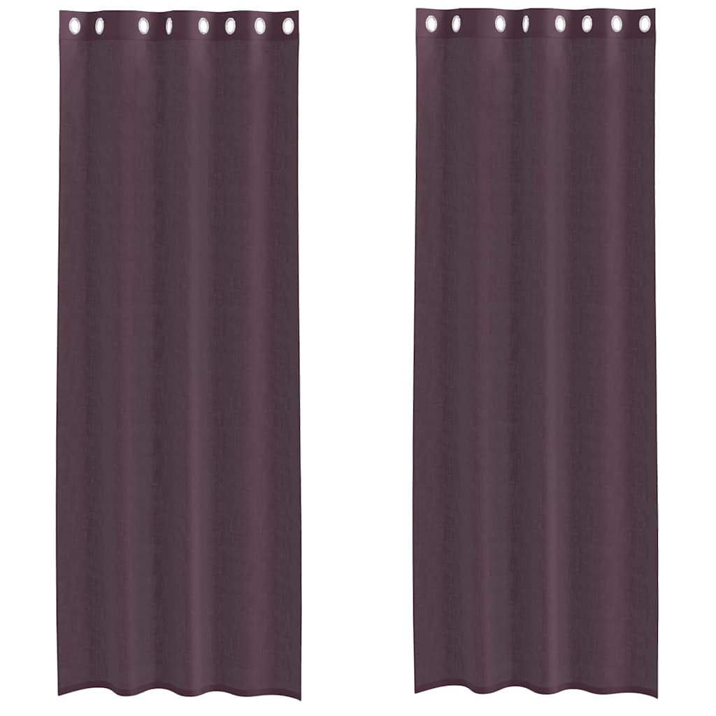 Rideaux en voile avec œillets 2 pcs violet 140x260 cm Rideaux vidaXL