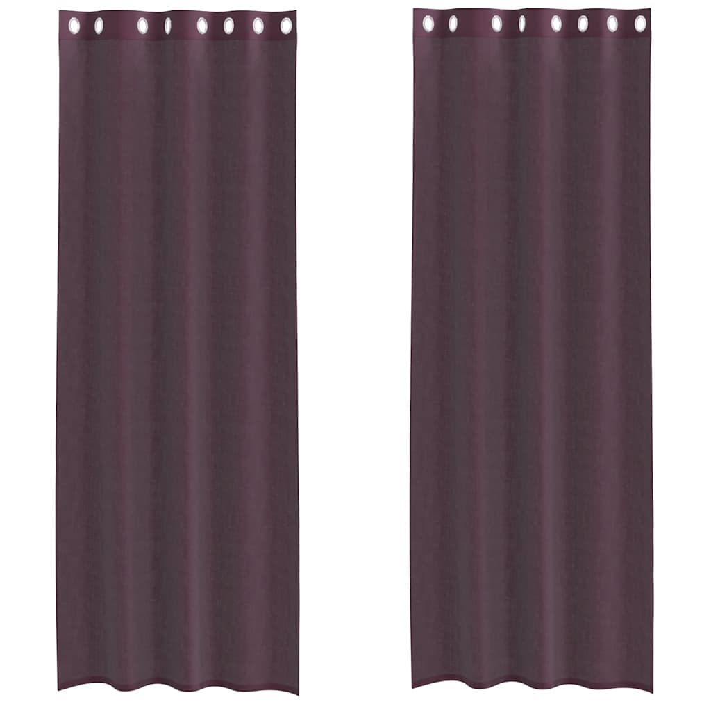 Rideaux en voile avec œillets 2 pcs violet 140x300 cm Rideaux vidaXL