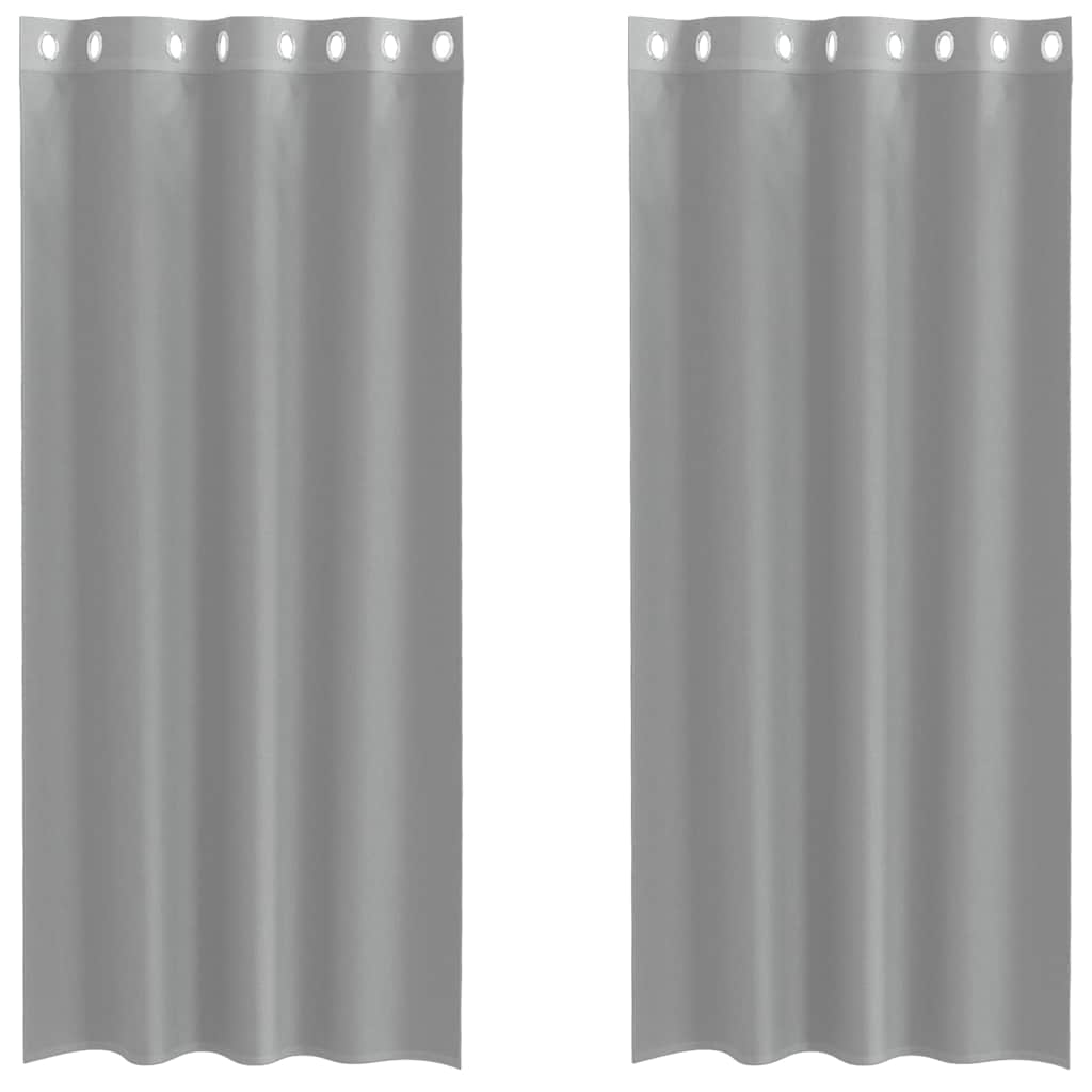 Rideaux en voile avec œillets 2 pcs gris clair 140x245 cm Rideaux vidaXL