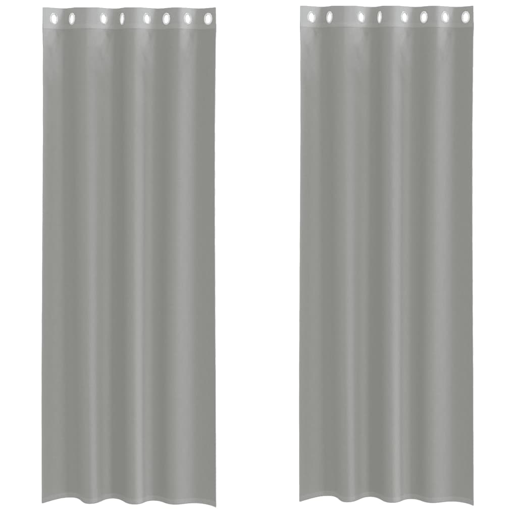 Rideaux en voile avec œillets 2 pcs gris clair 140x260 cm Rideaux vidaXL