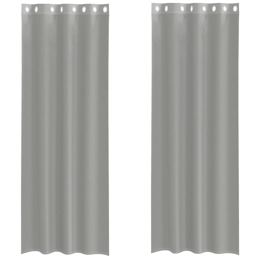 Rideaux en voile avec œillets 2 pcs gris clair 140x300 cm Rideaux vidaXL