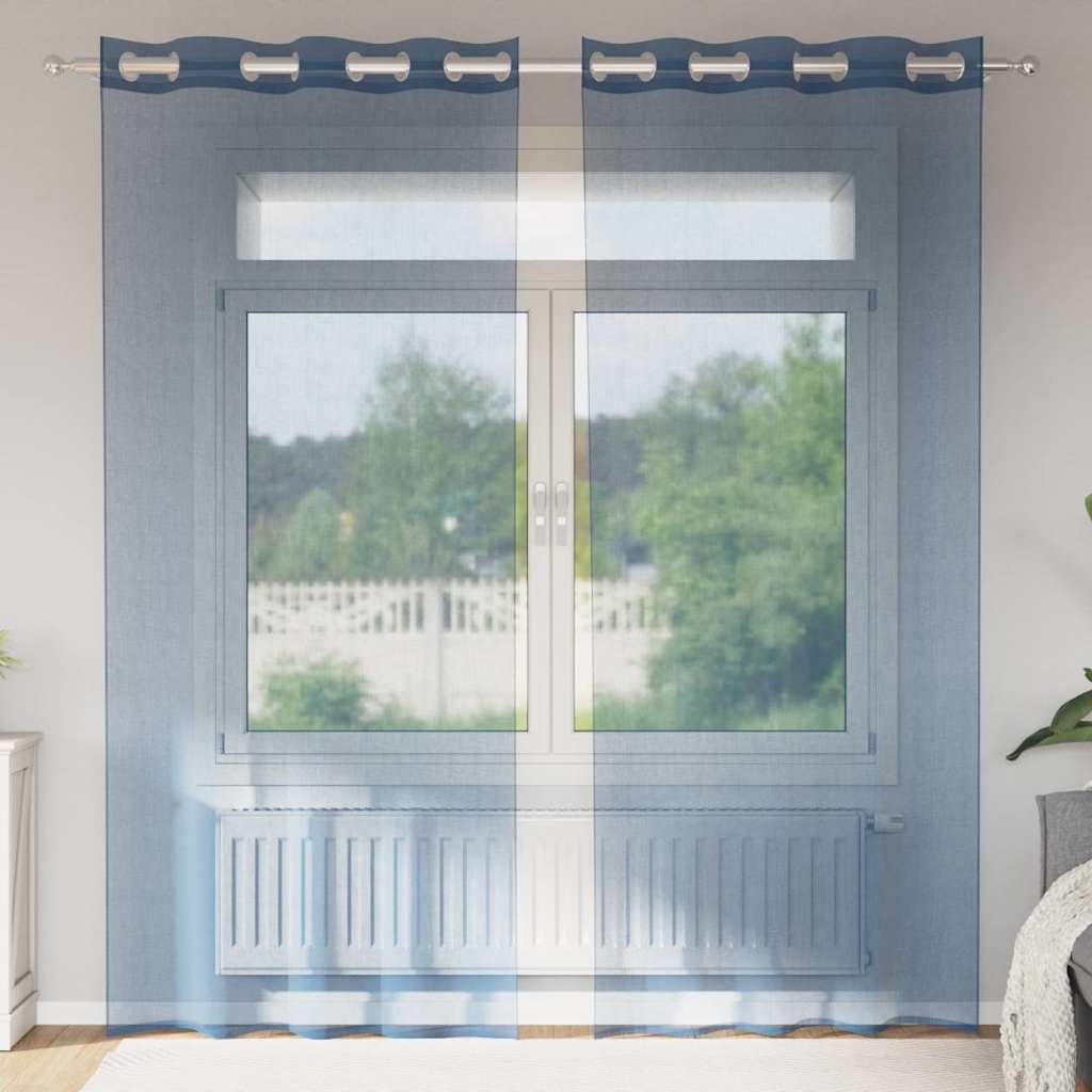 Rideaux en voile avec œillets 2 pcs bleu royal Rideaux vidaXL