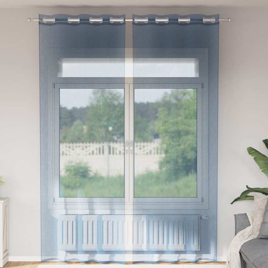 Rideaux en voile avec œillets 2 pcs bleu royal Rideaux vidaXL