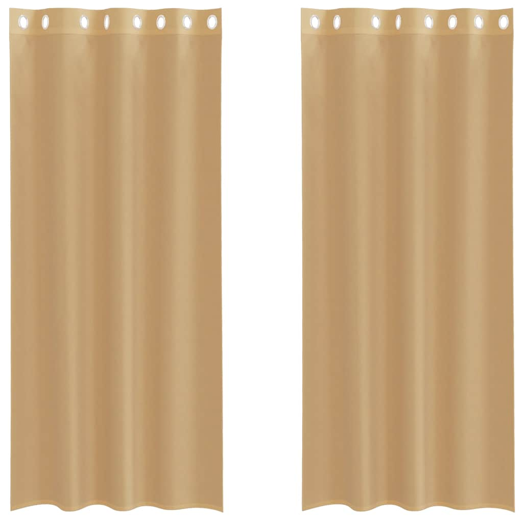 Rideaux en voile avec œillets 2 pcs sable Rideaux vidaXL