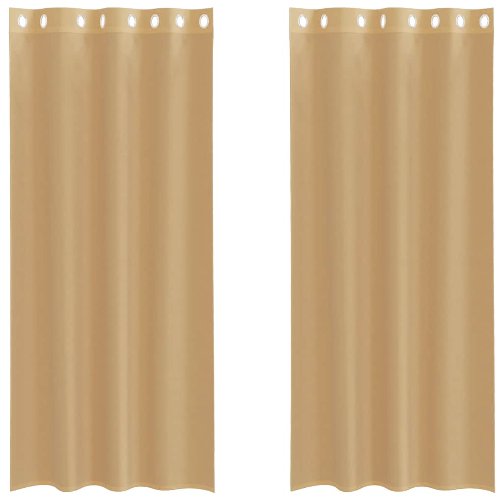 Rideaux en voile avec œillets 2 pcs sable Rideaux vidaXL