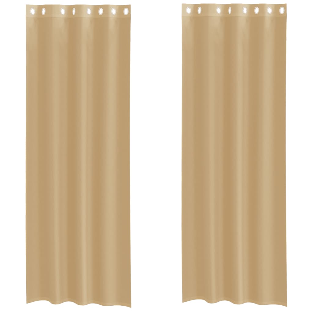 Rideaux en voile avec œillets 2 pcs sable Rideaux vidaXL