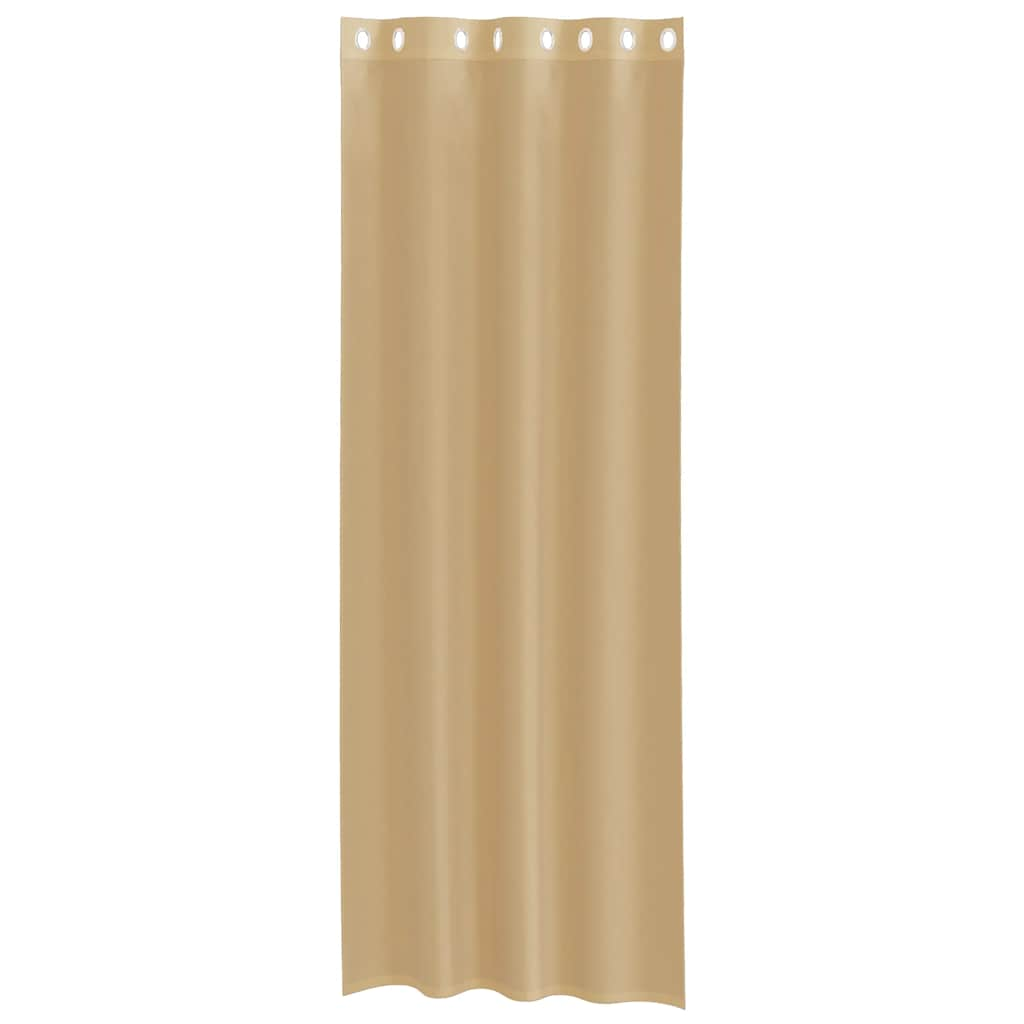 Rideaux en voile avec œillets 2 pcs sable Rideaux vidaXL