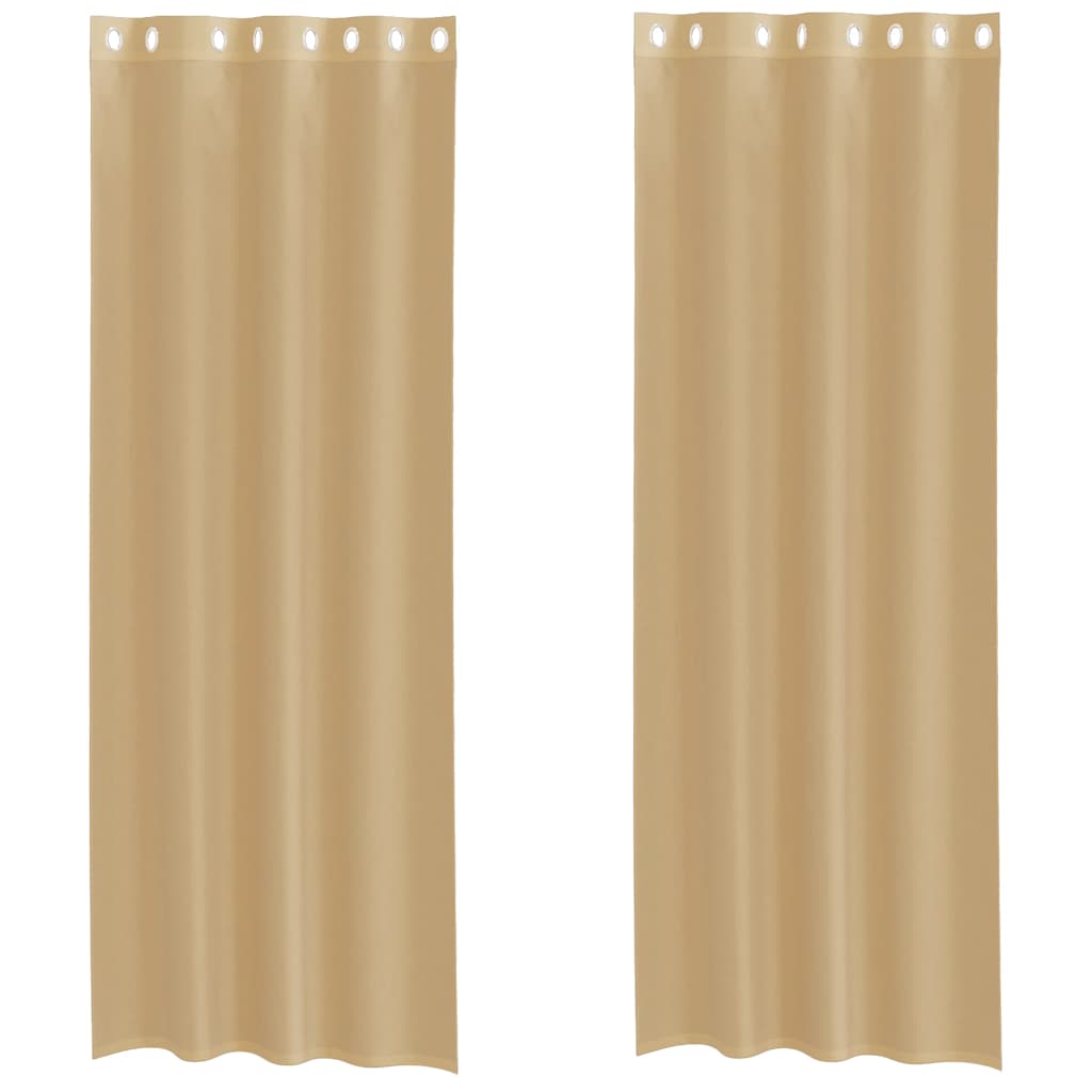 Rideaux en voile avec œillets 2 pcs sable Rideaux vidaXL