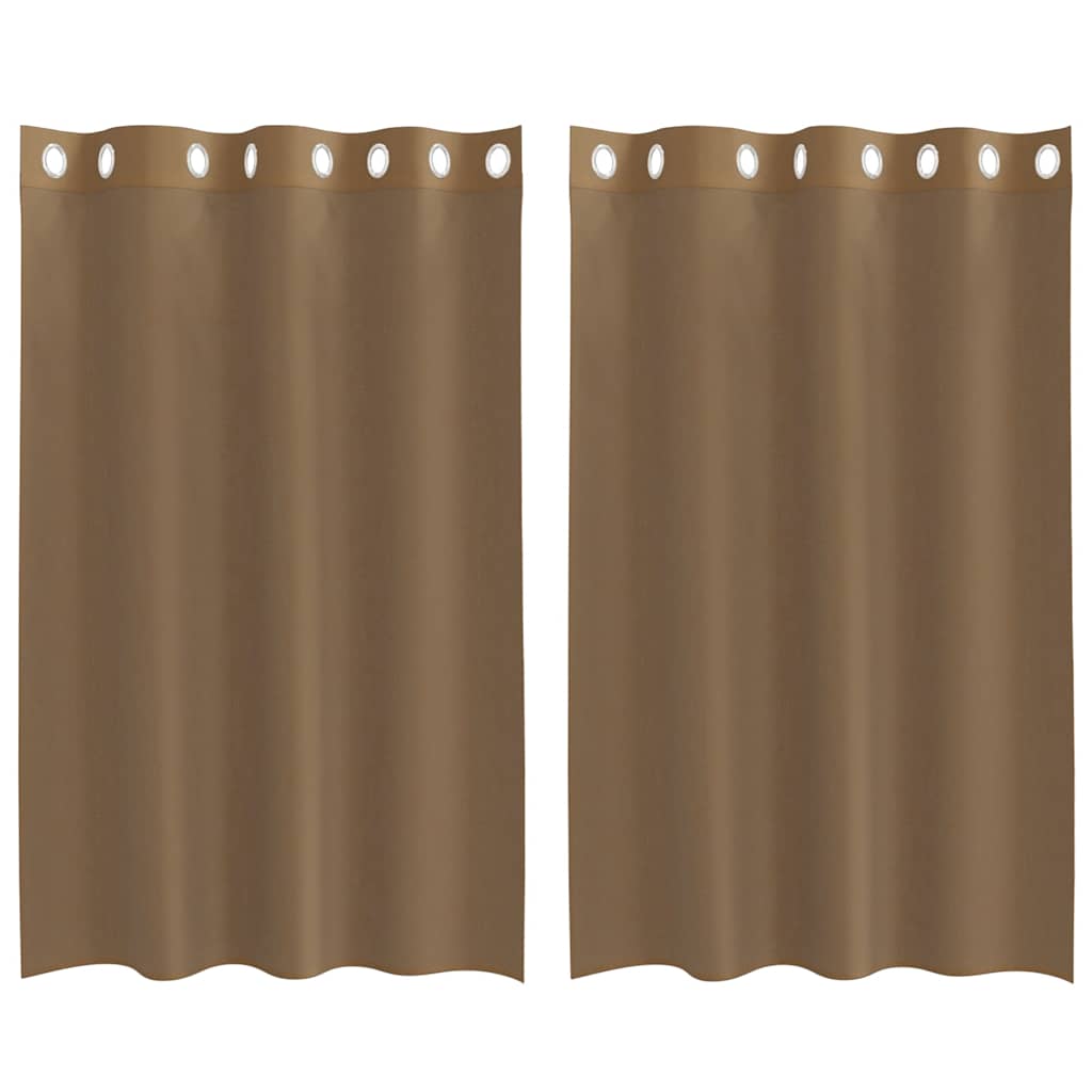 Rideaux en voile avec œillets 2 pcs marron clair Rideaux vidaXL