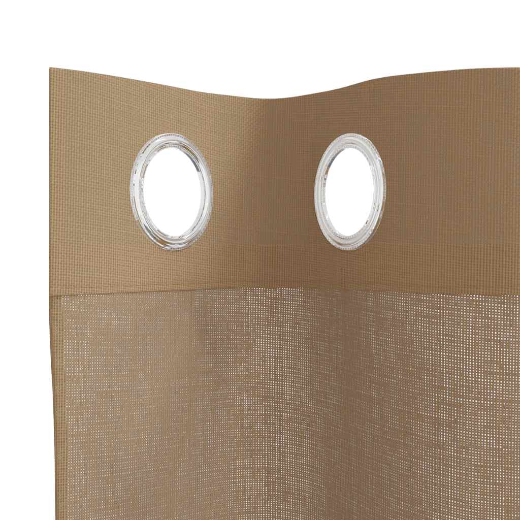 Rideaux en voile avec œillets 2 pcs marron clair Rideaux vidaXL