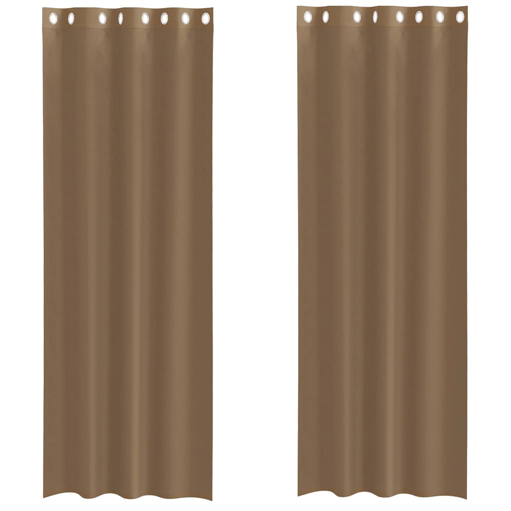 Rideaux en voile avec œillets 2 pcs marron clair Rideaux vidaXL