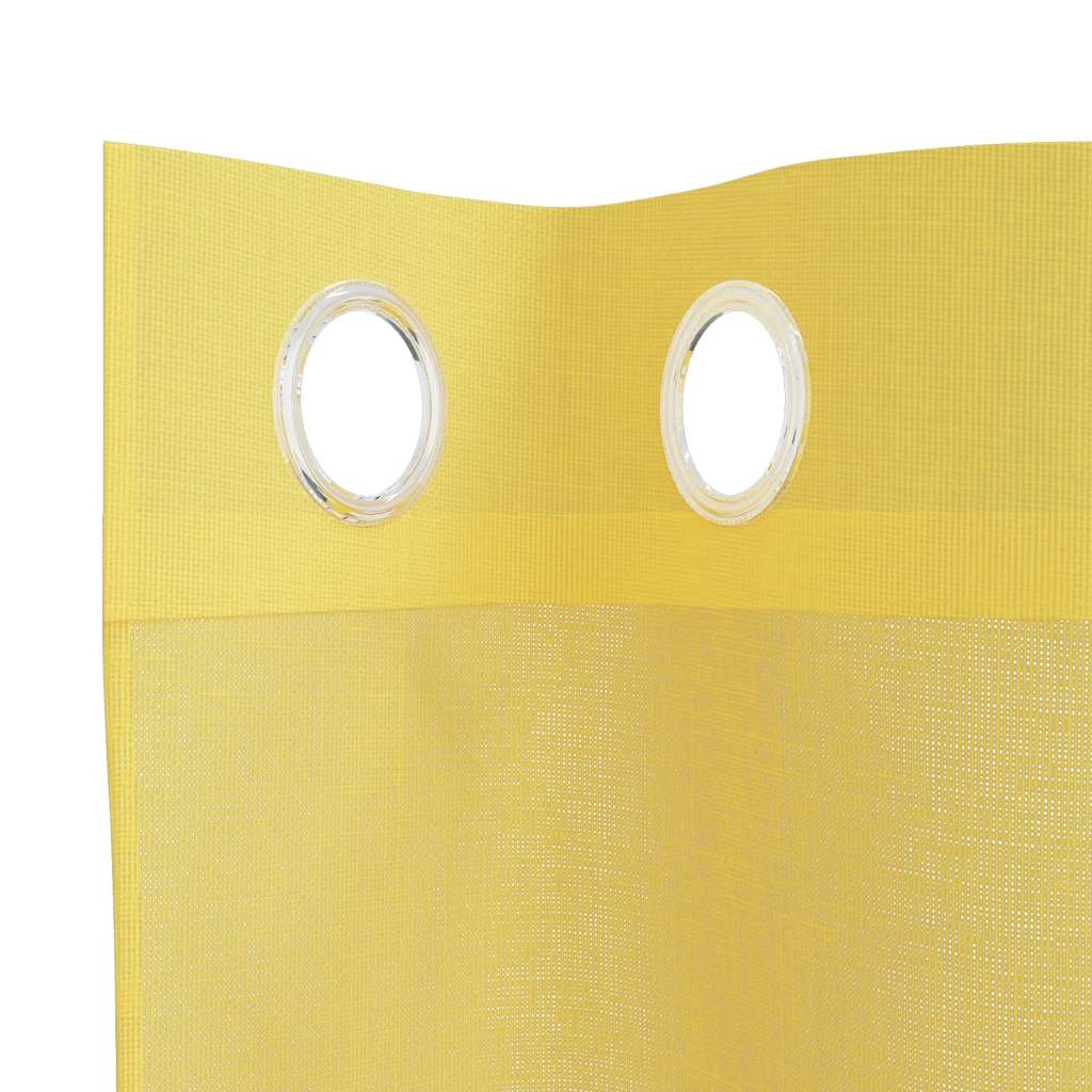 Rideaux en voile avec œillets 2 pcs jaune Rideaux vidaXL