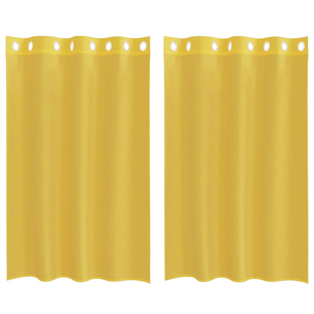 Rideaux en voile avec œillets 2 pcs jaune Rideaux vidaXL