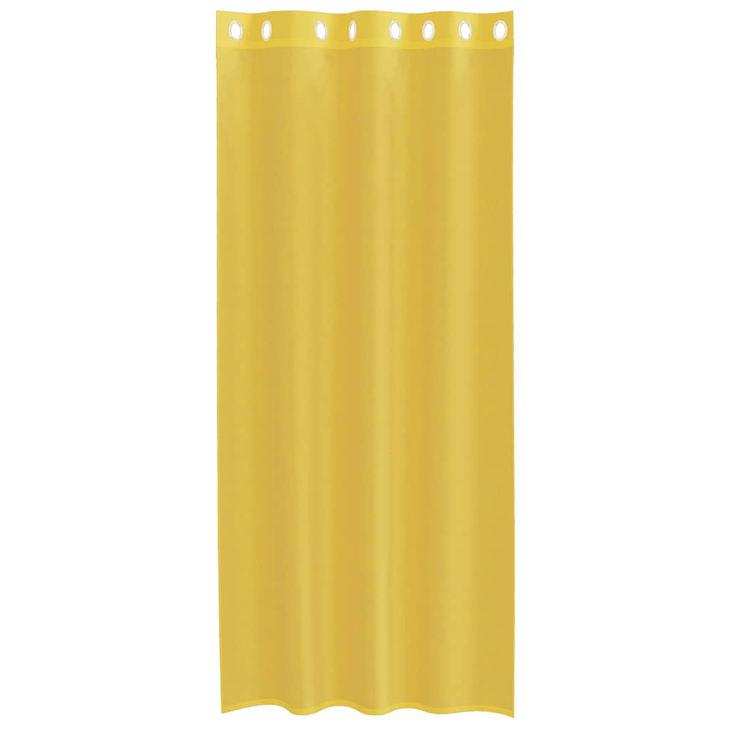 Rideaux en voile avec œillets 2 pcs jaune Rideaux vidaXL