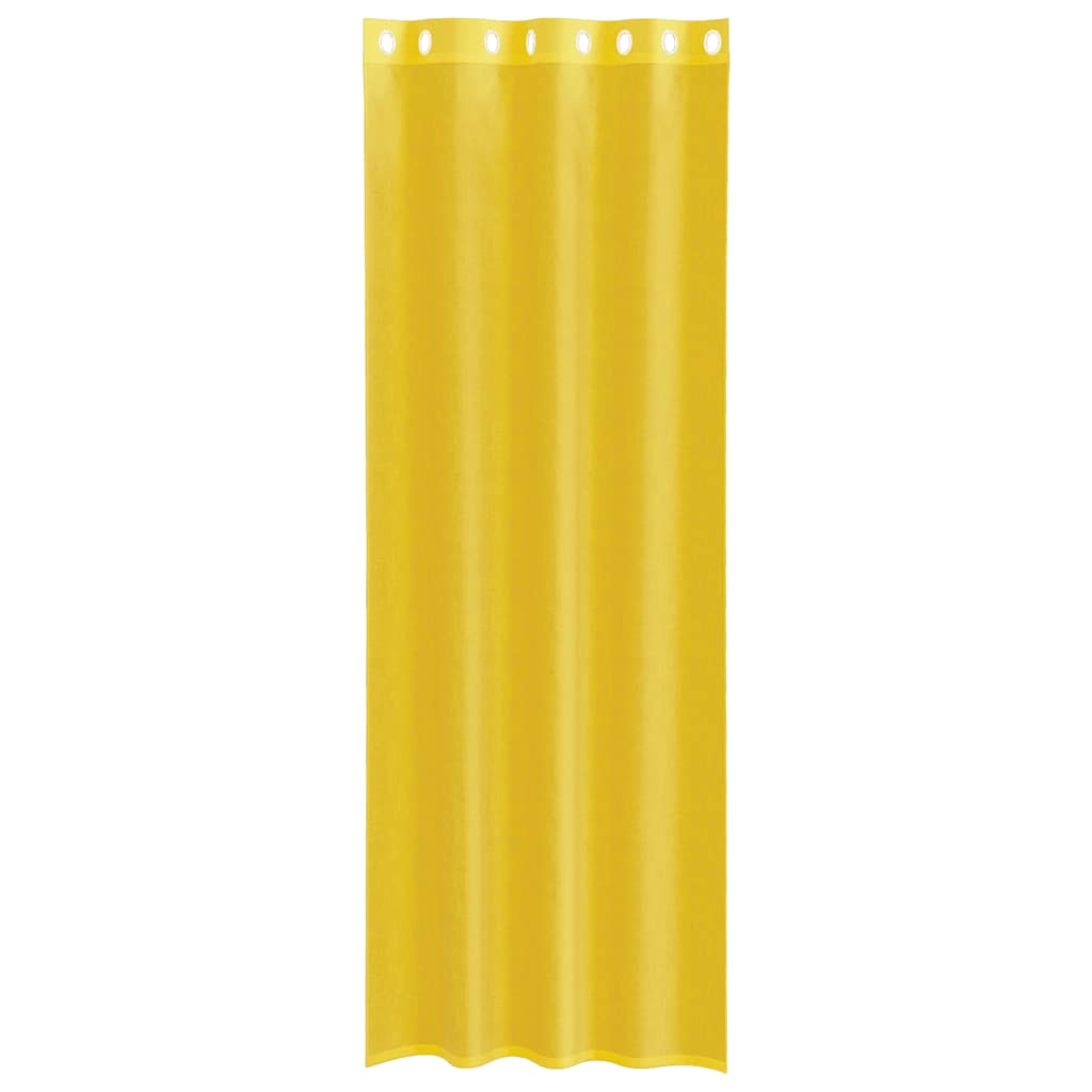 Rideaux en voile avec œillets 2 pcs jaune Rideaux vidaXL