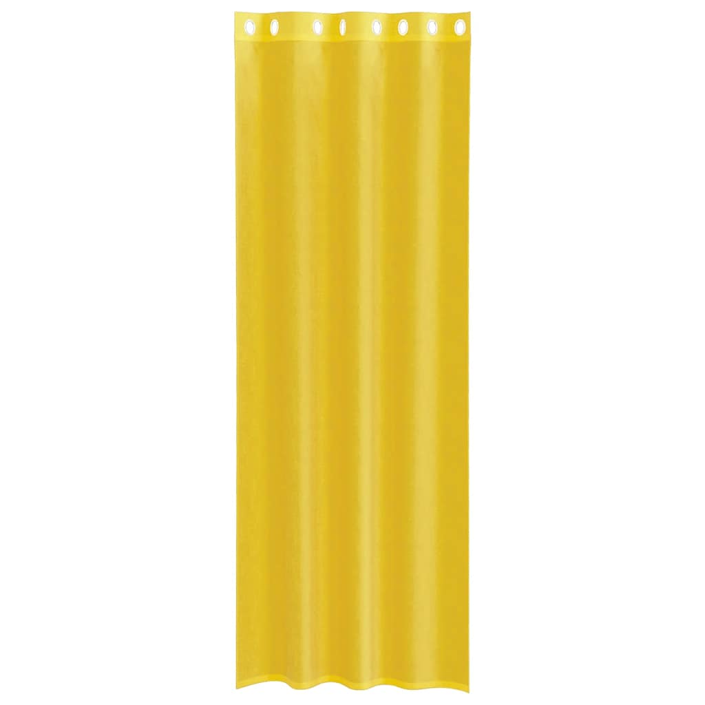 Rideaux en voile avec œillets 2 pcs jaune Rideaux vidaXL