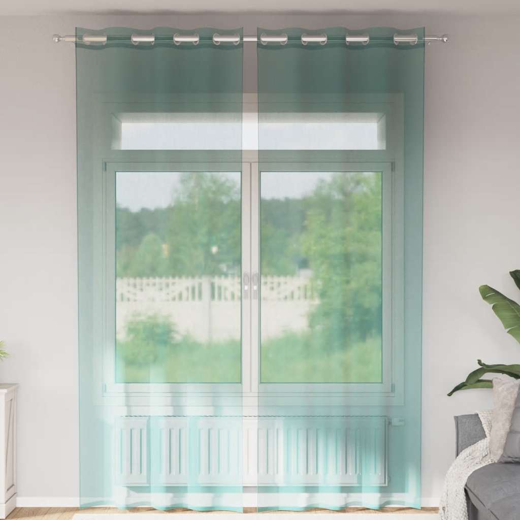 Rideaux en voile avec œillets 2 pcs turquoise Rideaux vidaXL