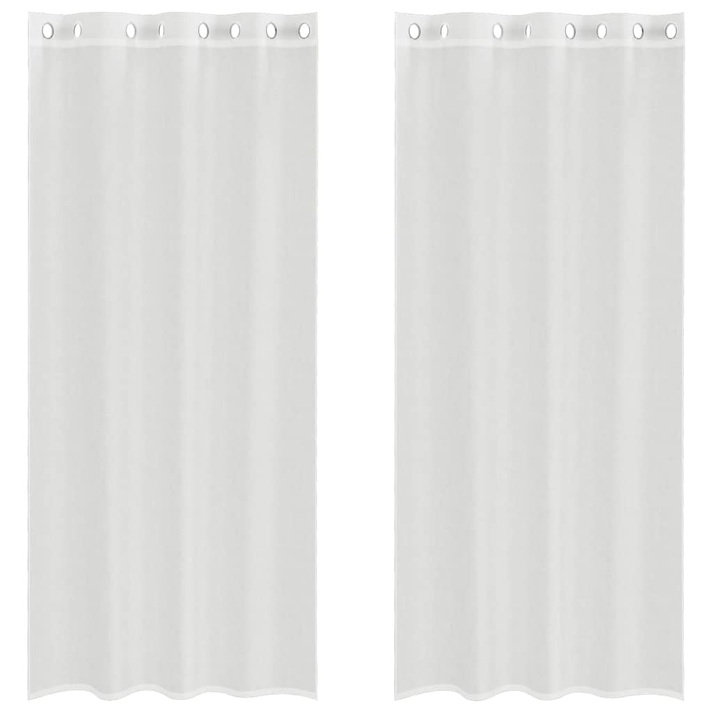 Rideaux en voile avec œillets 2 pcs blanc Rideaux vidaXL