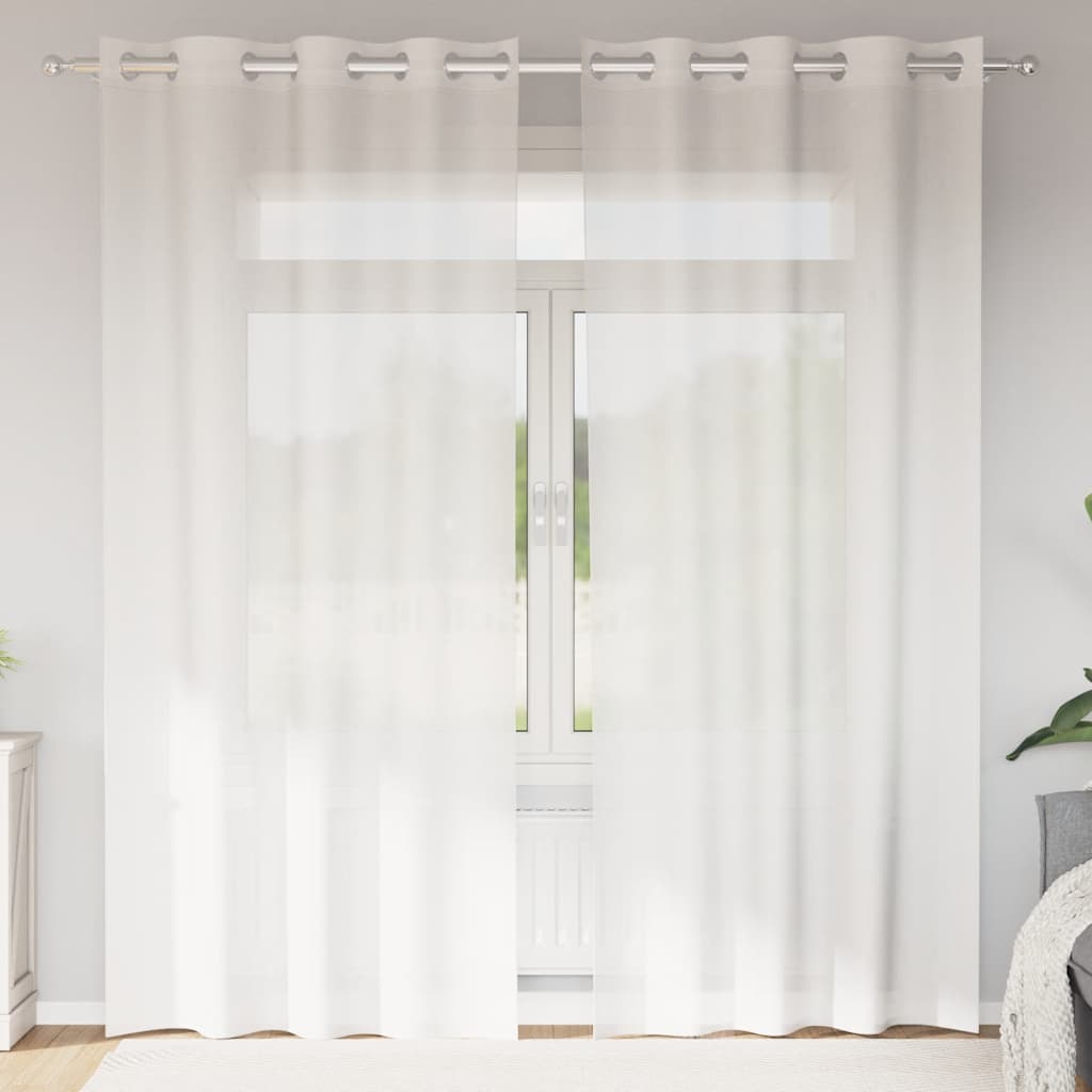 Rideaux en voile avec œillets 2 pcs blanc Rideaux vidaXL