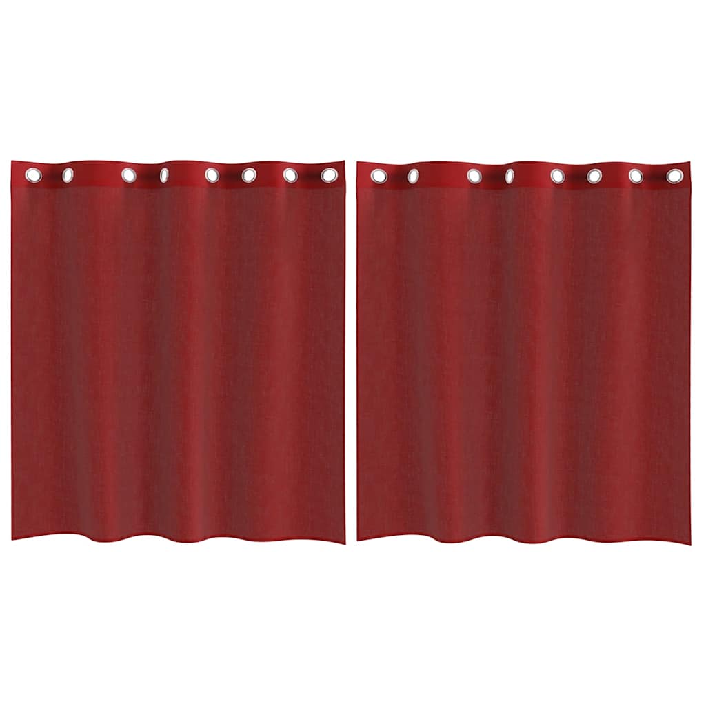 Rideaux en voile avec œillets 2 pcs rouge bordeaux Rideaux vidaXL