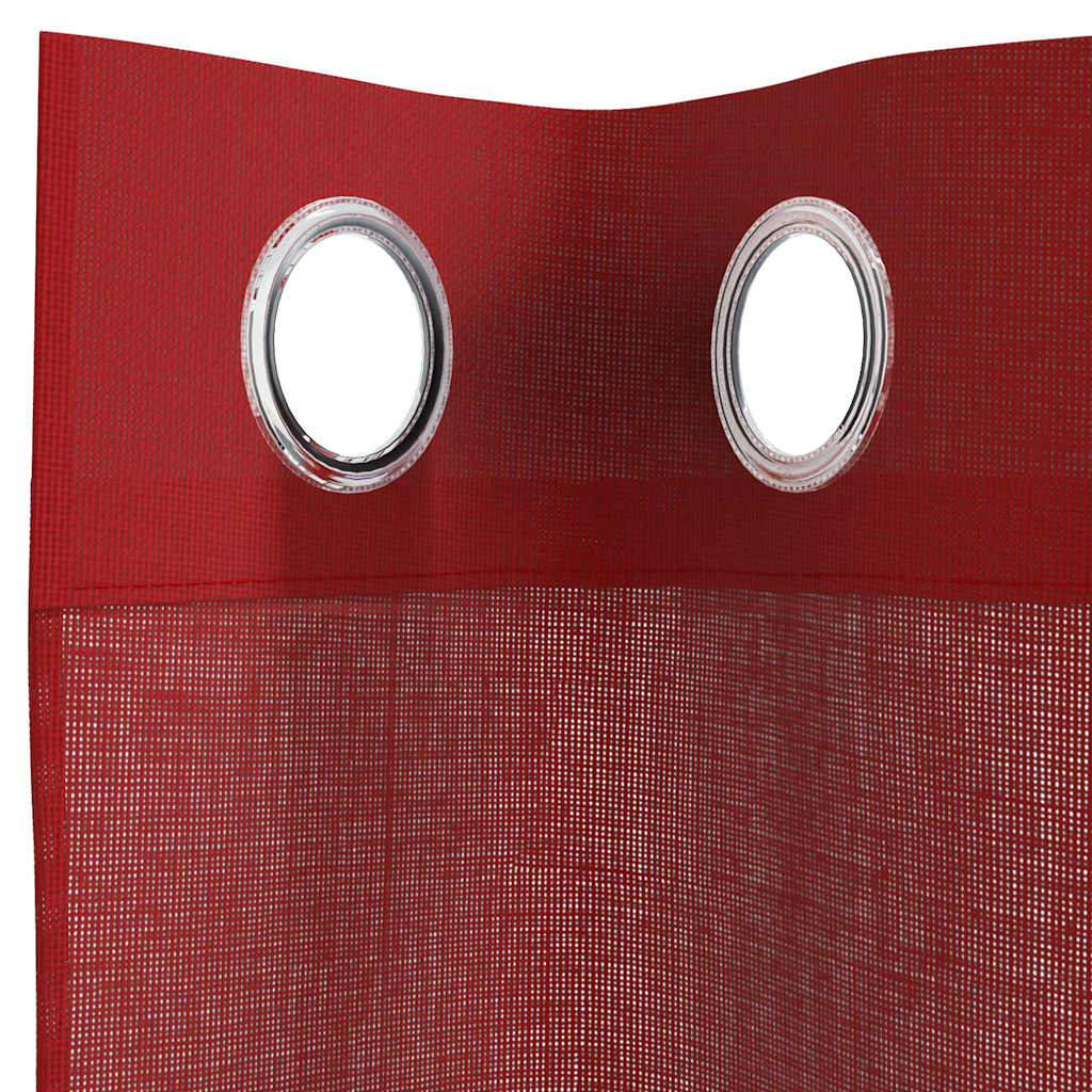 Rideaux en voile avec œillets 2 pcs rouge bordeaux Rideaux vidaXL