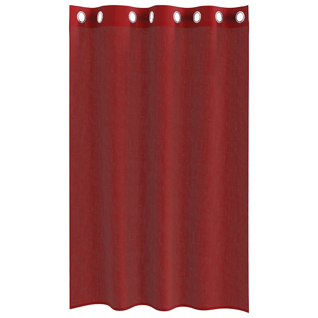 Rideaux en voile avec œillets 2 pcs rouge bordeaux Rideaux vidaXL