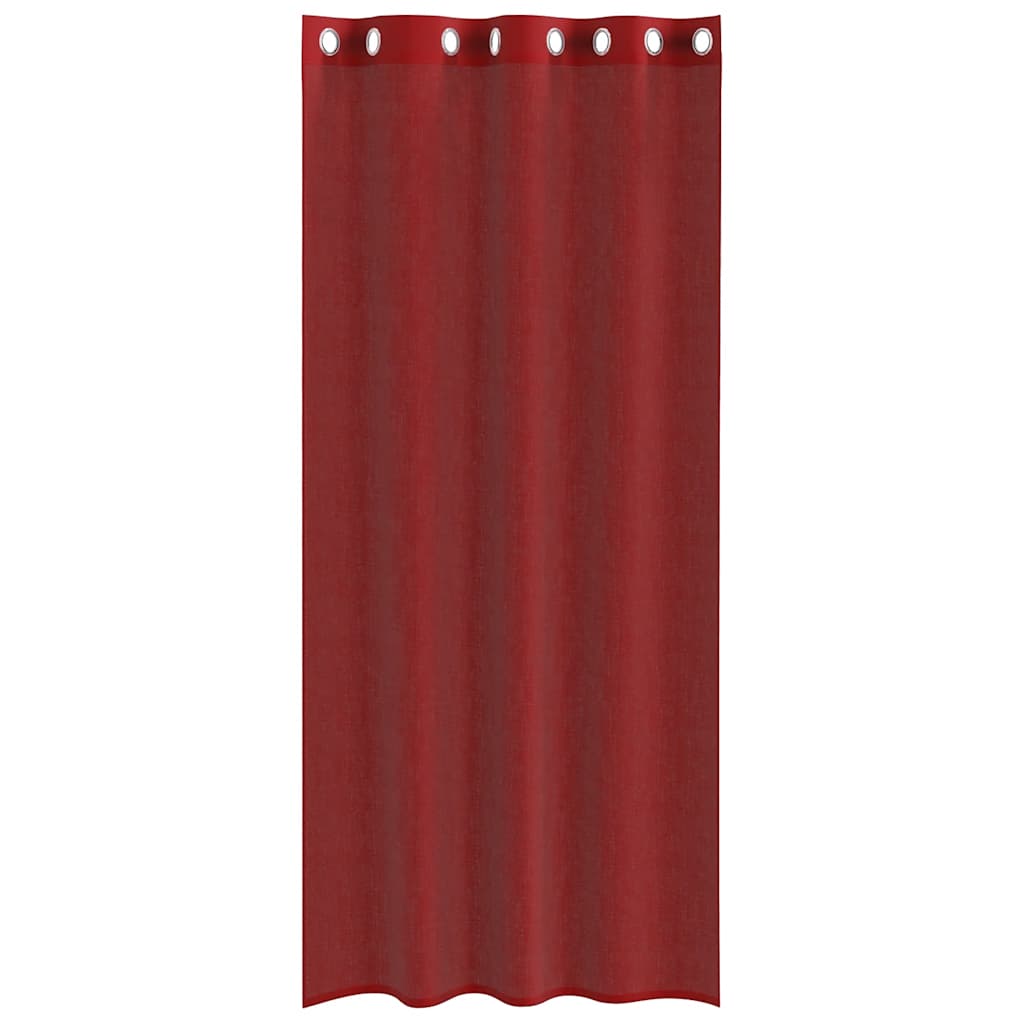 Rideaux en voile avec œillets 2 pcs rouge bordeaux Rideaux vidaXL