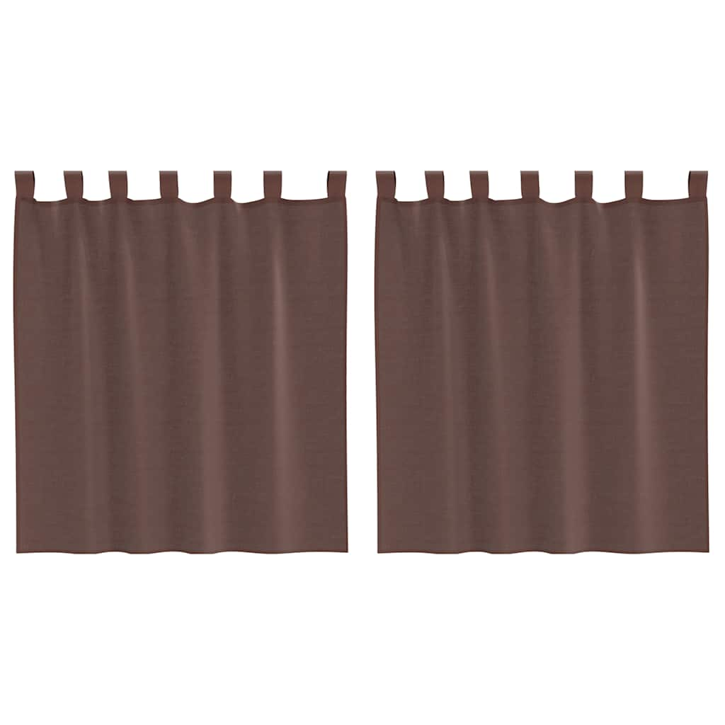 Rideaux en voile avec passe-tringles 2 pcs marron Rideaux vidaXL