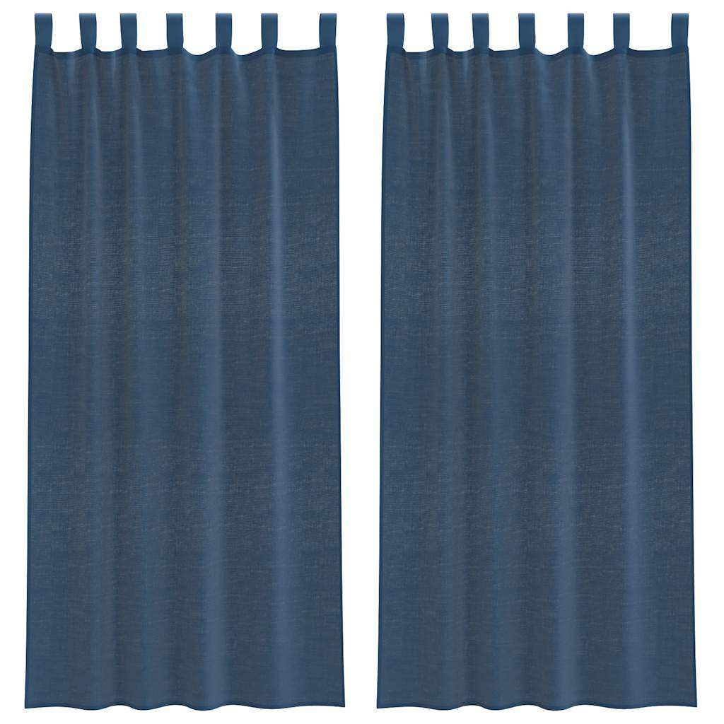 Rideaux en voile avec passe-tringles 2 pcs bleu royal Rideaux vidaXL