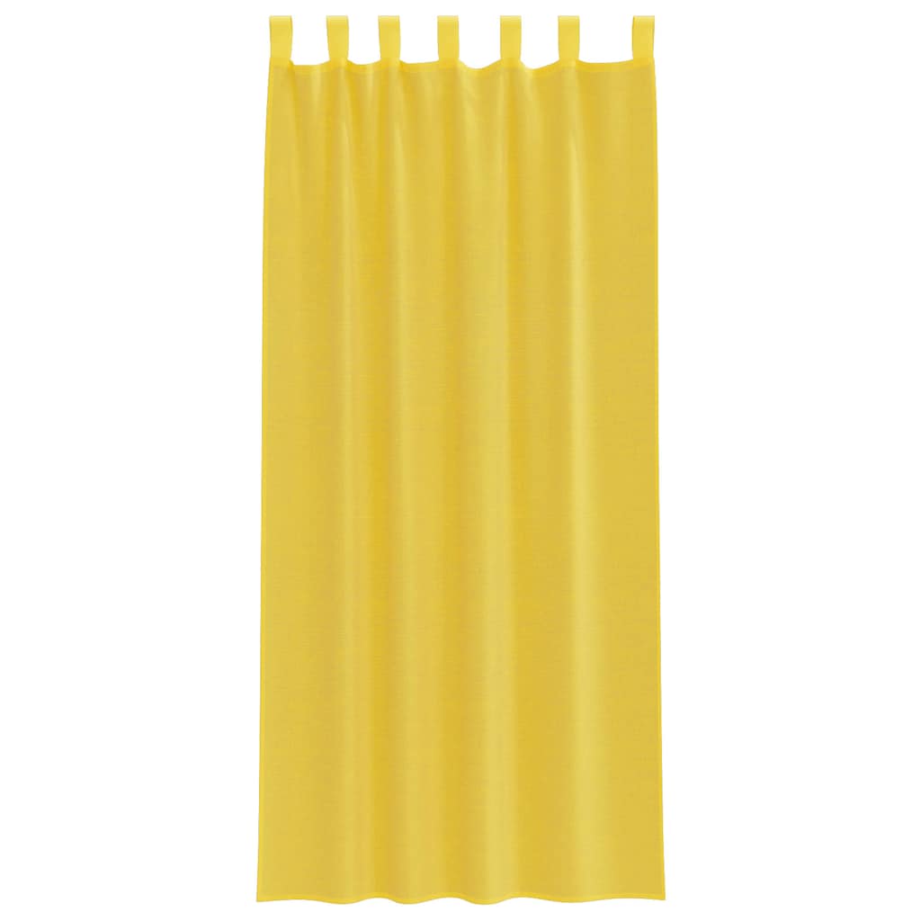 Rideaux en voile avec passe-tringles 2 pcs jaune Rideaux vidaXL