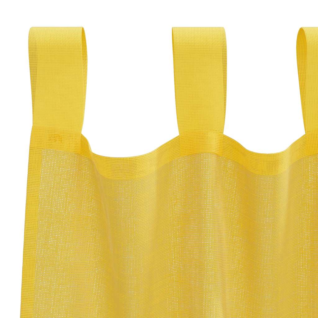 Rideaux en voile avec passe-tringles 2 pcs jaune Rideaux vidaXL