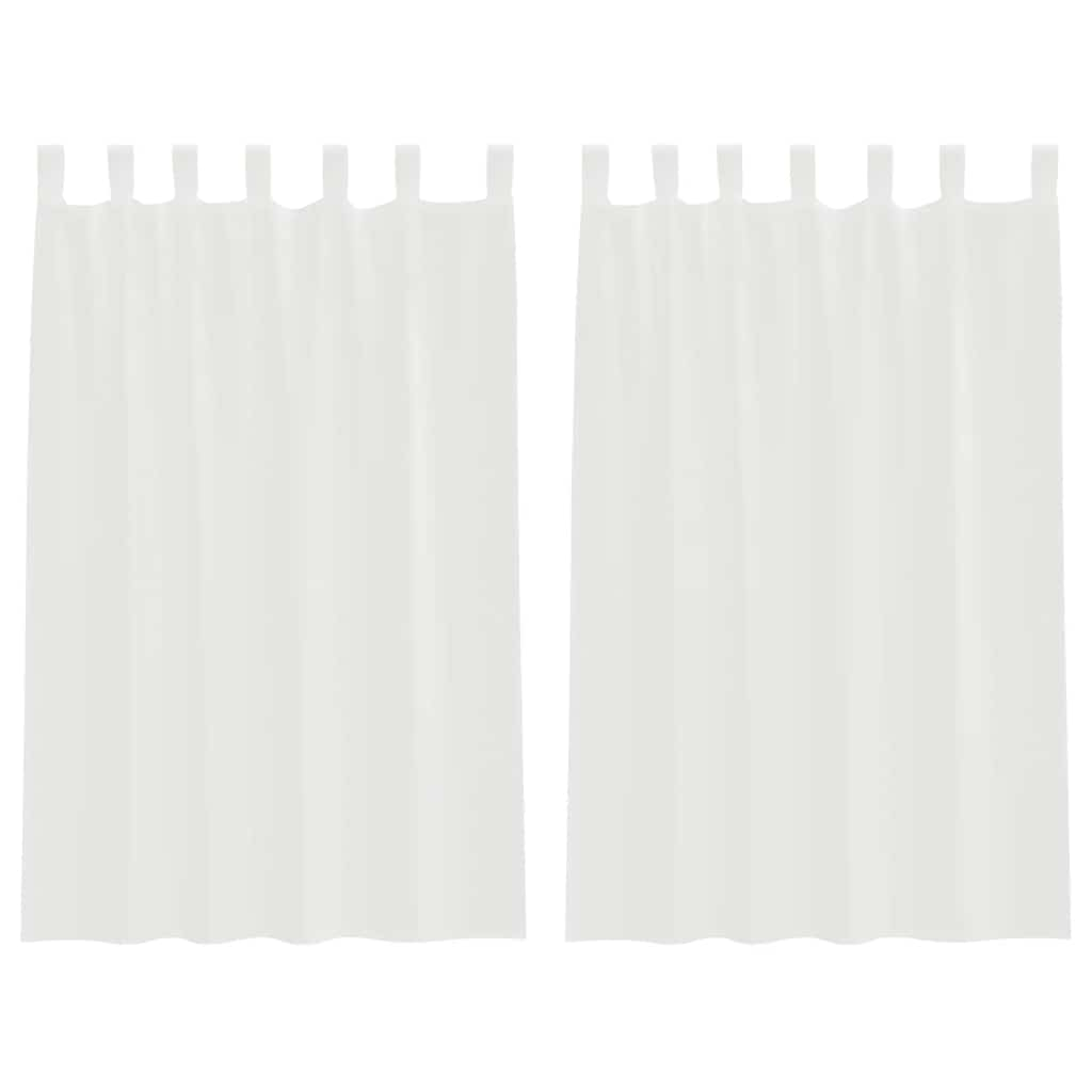 Rideaux en voile avec passe-tringles 2 pcs blanc Rideaux vidaXL