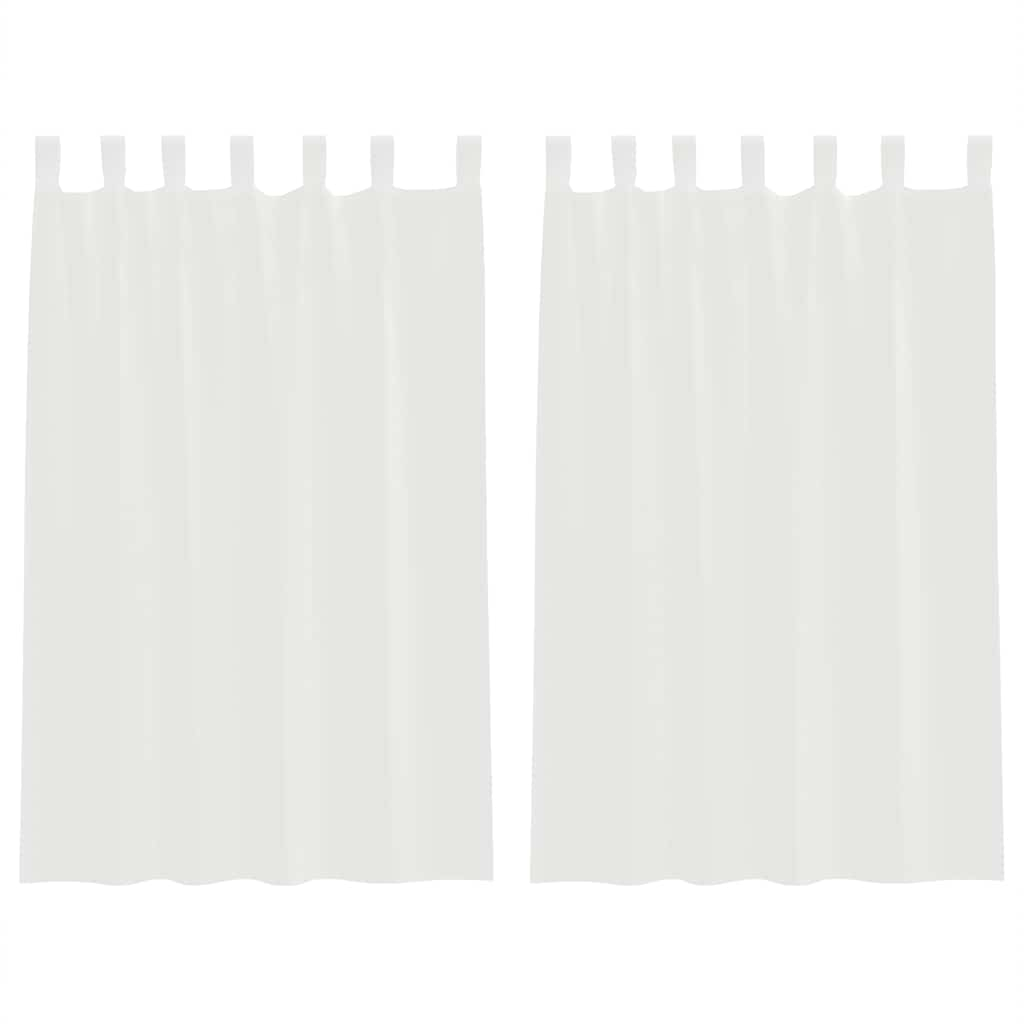 Rideaux en voile avec passe-tringles 2 pcs blanc Rideaux vidaXL