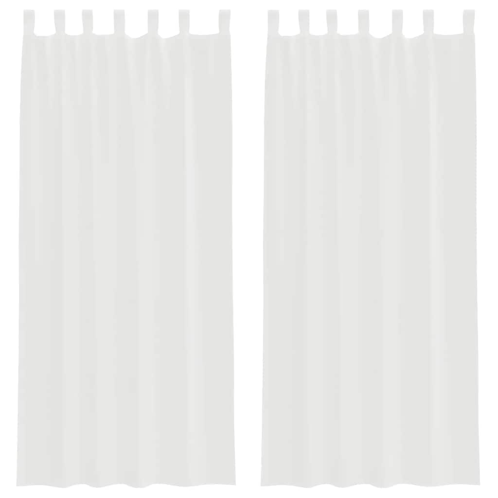 Rideaux en voile avec passe-tringles 2 pcs blanc Rideaux vidaXL