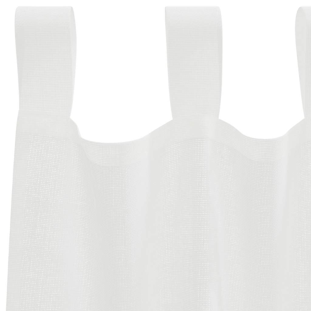 Rideaux en voile avec passe-tringles 2 pcs blanc Rideaux vidaXL