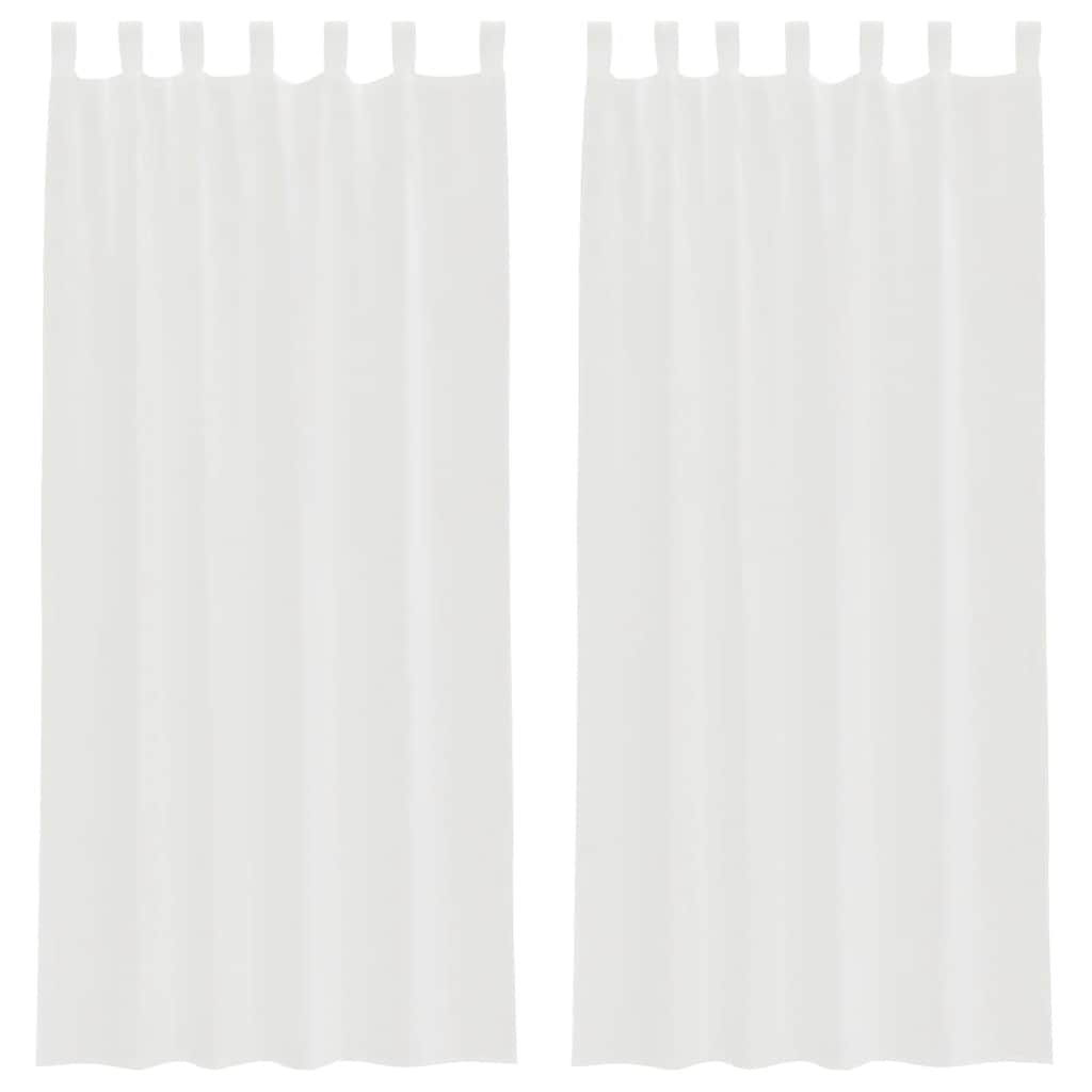 Rideaux en voile avec passe-tringles 2 pcs blanc Rideaux vidaXL