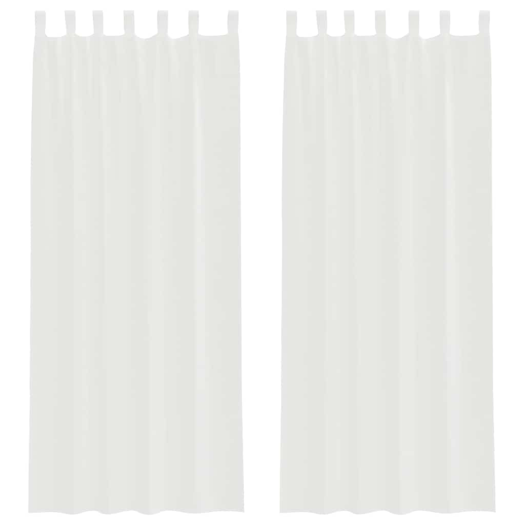 Rideaux en voile avec passe-tringles 2 pcs blanc Rideaux vidaXL