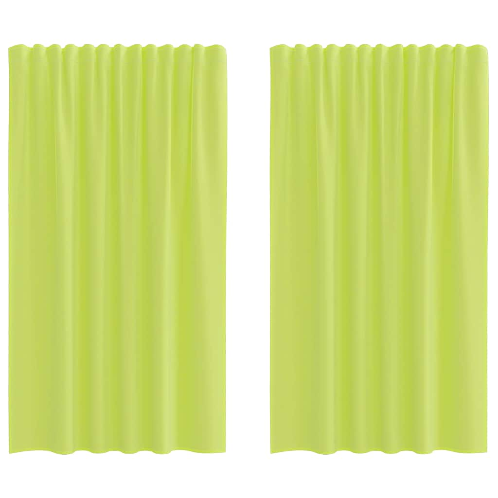 Rideaux en voile avec passants 2 pcs vert pomme Rideaux vidaXL