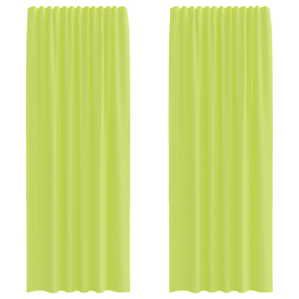 Rideaux en voile avec passants 2 pcs vert pomme Rideaux vidaXL