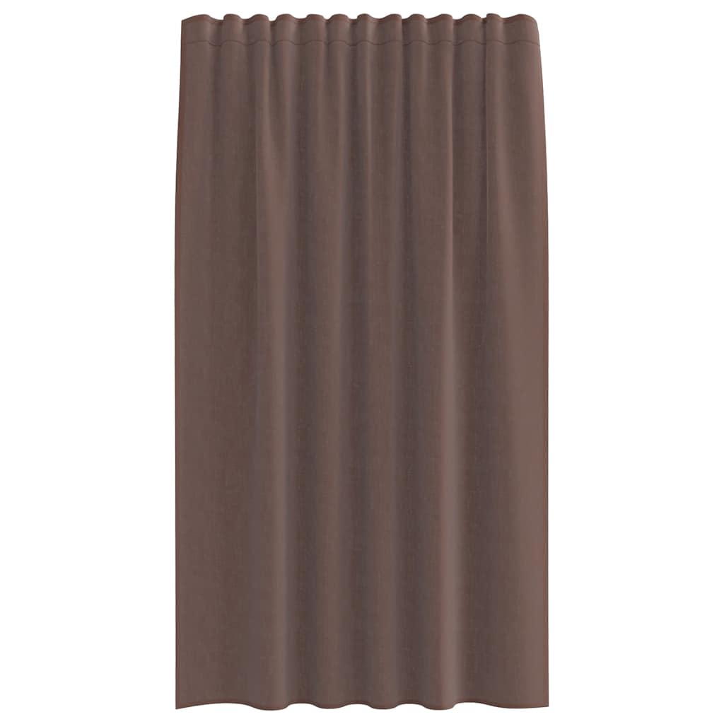 Rideaux en voile avec passants 2 pcs marron Rideaux vidaXL