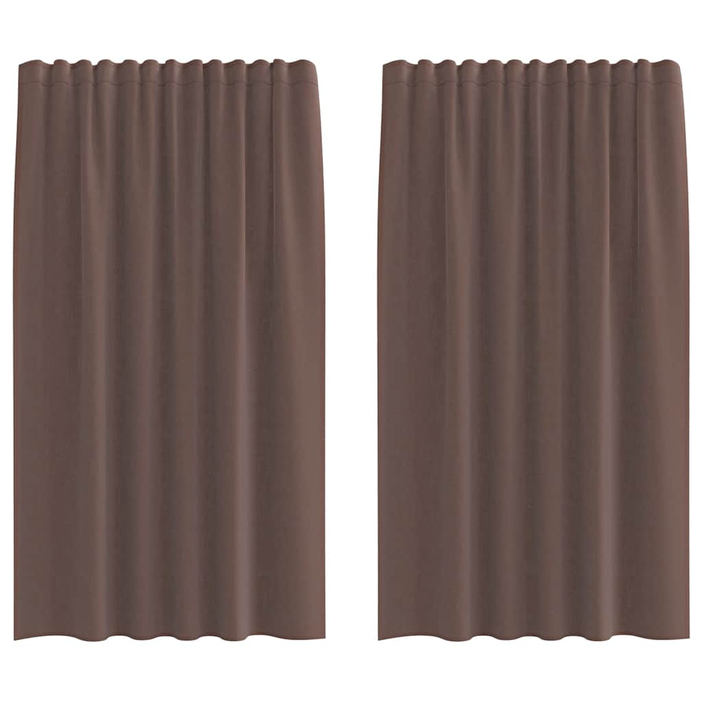 Rideaux en voile avec passants 2 pcs marron Rideaux vidaXL