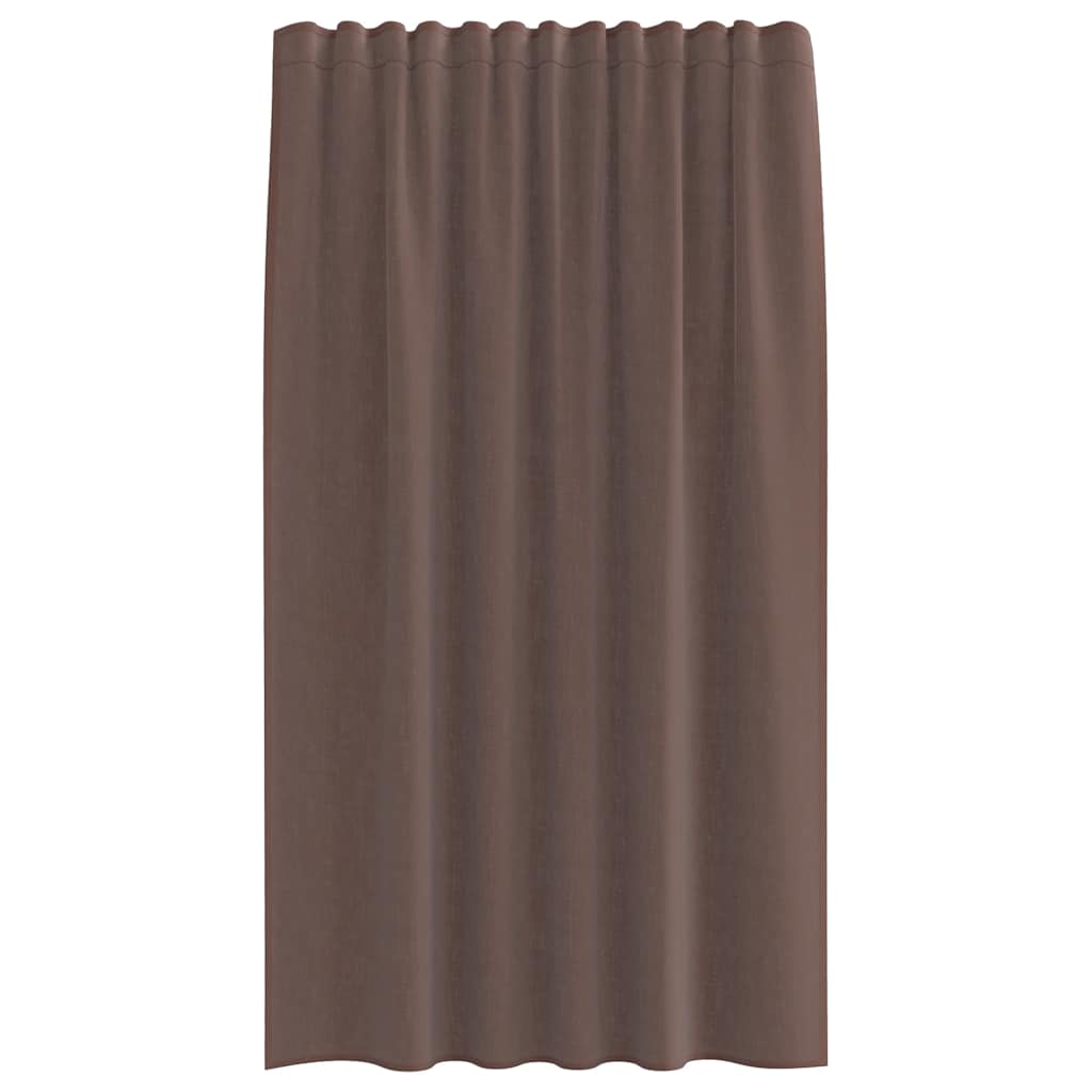 Rideaux en voile avec passants 2 pcs marron Rideaux vidaXL