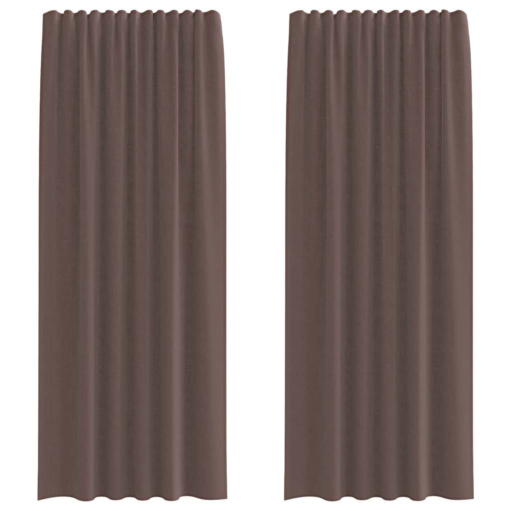 Rideaux en voile avec passants 2 pcs marron Rideaux vidaXL