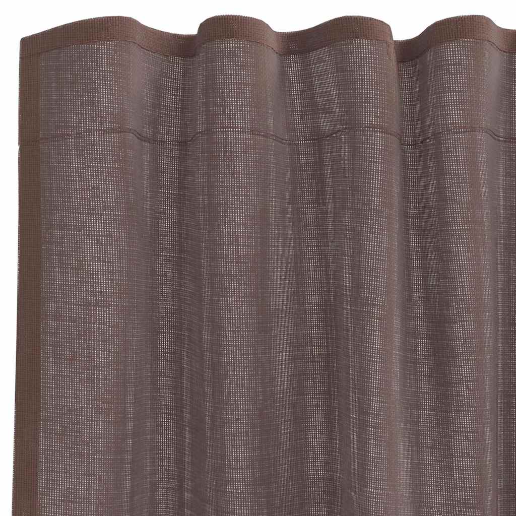 Rideaux en voile avec passants 2 pcs marron Rideaux vidaXL