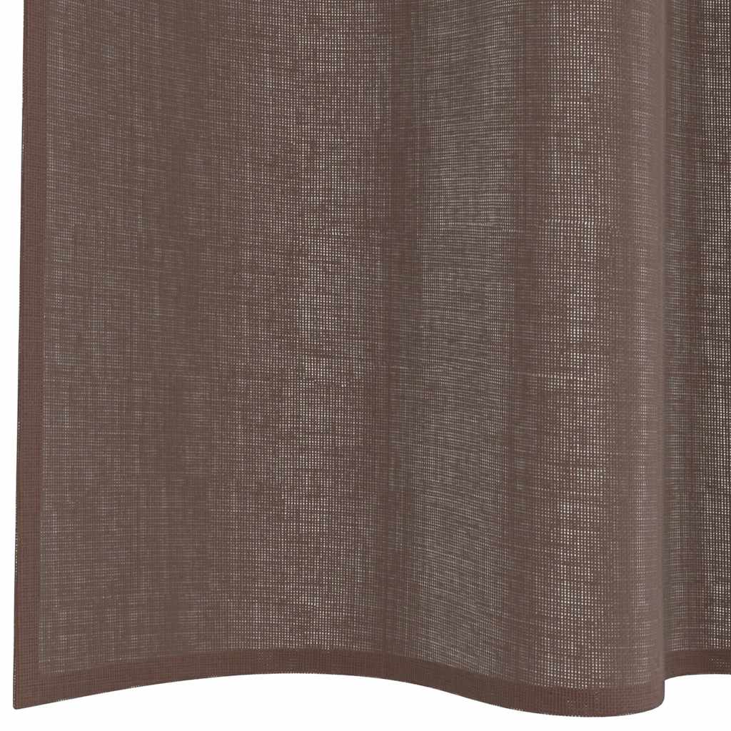 Rideaux en voile avec passants 2 pcs marron Rideaux vidaXL