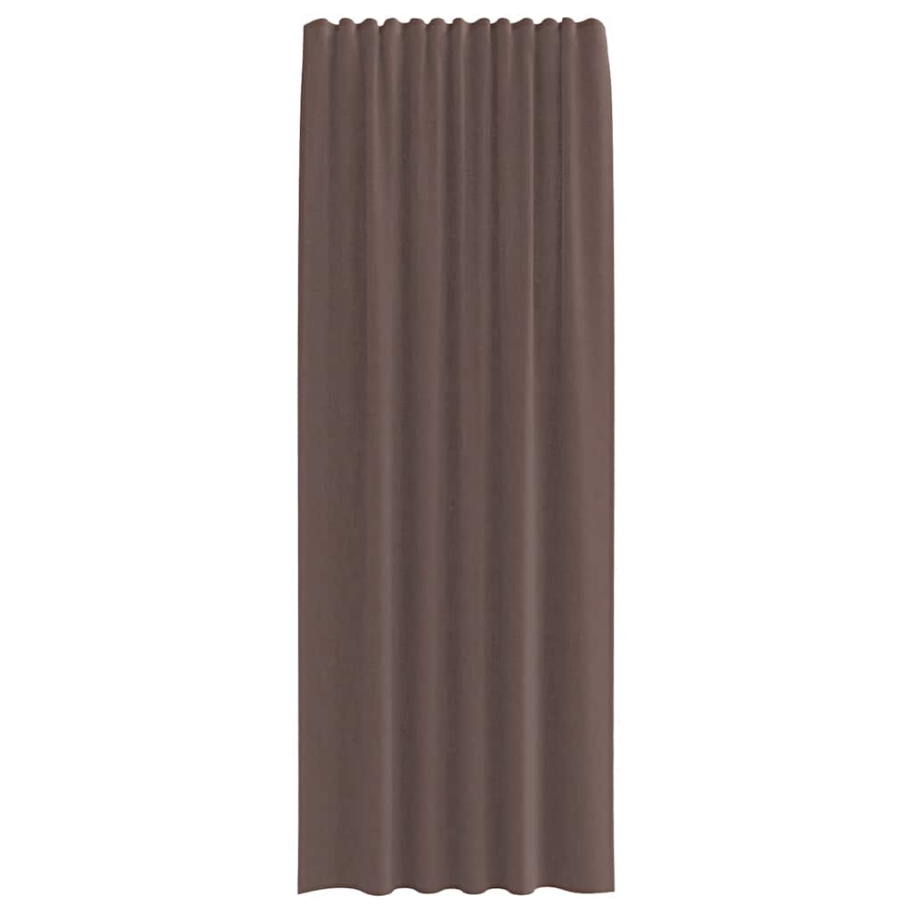 Rideaux en voile avec passants 2 pcs marron Rideaux vidaXL